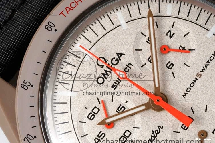 0308 Speedmaster Misson To Jupiter 1:1 Best Edition Brown Dial On Nylon Strap Quartz Breathable 7857